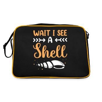En attendant, je vois une coquille ramasser des coquillages - Sac Retro - noir/or - Dos