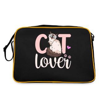 Amoureux des chats Chat Mignon Chats Animal de compagnie - Sac Retro - noir/or - Dos