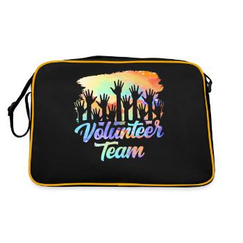 Freiwilligen Team Freiwilliger Freiwillig Beruf - Retro Tasche - Schwarz/Gold - Hinten