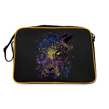 Colorful Leopard Big Cat Animal Print Cool - Retro Bag - black/gold - Back
