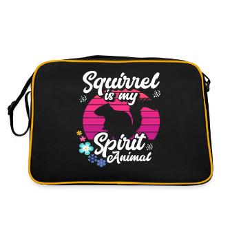 Squirrel Animal Favorite Animal - Retro Bag - black/gold - Back