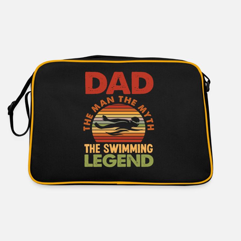 Schwimmen Papa Schwimmer Retro Tasche