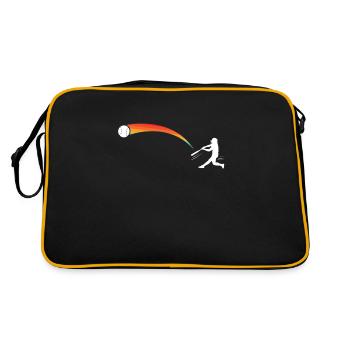 Skeleton Baseball Spieler Hitter Sunset Baseball - Retro Tasche - Schwarz/Gold - Hinten
