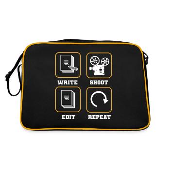 Write Shoot Edit Repeat Filmmaker Director - Retro Bag - black/gold - Back
