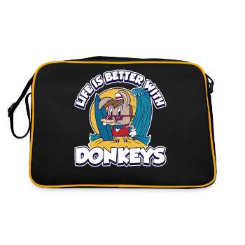 La vie est meilleure avec donkeys Donkey Gift - Sac Retro - noir/or - Dos