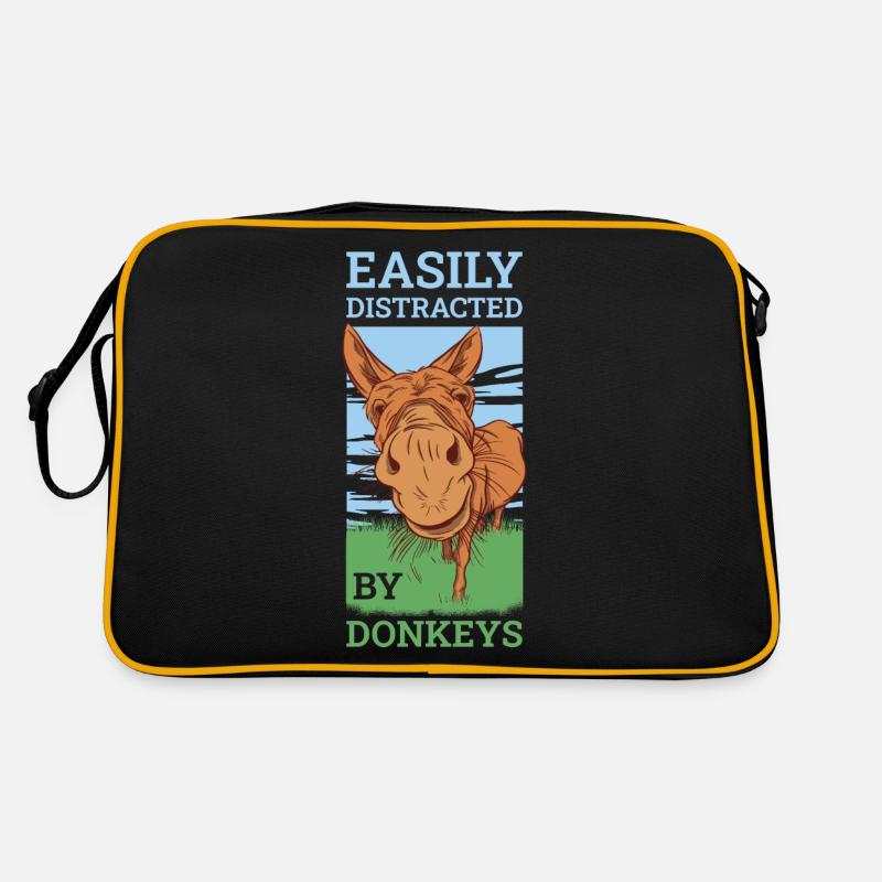 Easily Distracted By Donkeys Donkeys Donkey Gift Retro Bag