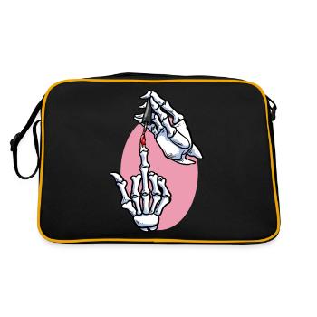 Nail Artist Skeleton Mains Vernis à ongles Nail Tech - Sac Retro - noir/or - Dos