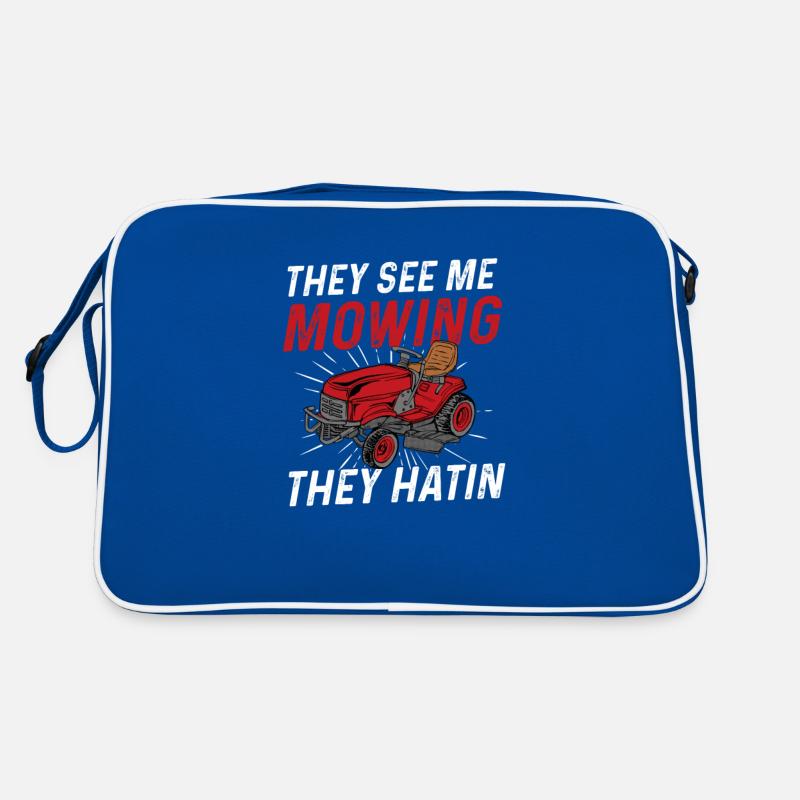 They See Me Mowing They Hatin Rasenmäher Retro Tasche