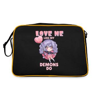 Aimez-moi comme mes démons font Anime Girl - Sac Retro - noir/or - Dos
