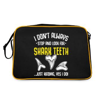 Shark Teeth Fossil Collector Shark Tooth Fossils Teeth - Retro Bag - black/gold - Back