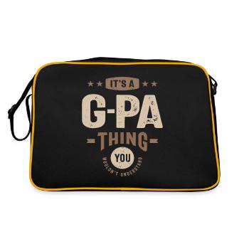 Mens C’est un truc G-Pa Drôle Papa Grand-père - Sac Retro - noir/or - Dos