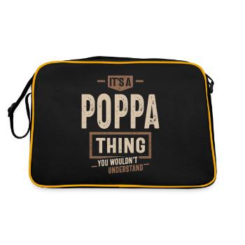 Mens It's a Poppa Thing Funny Dad Grandpa - Retro Bag - black/gold - Back