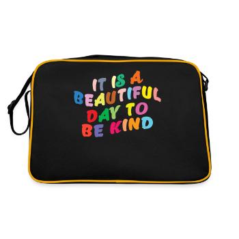 Es Ist Ein Schöner Tag, Um Freundlich Zu Sein - Retro Tasche - Schwarz/Gold - Hinten
