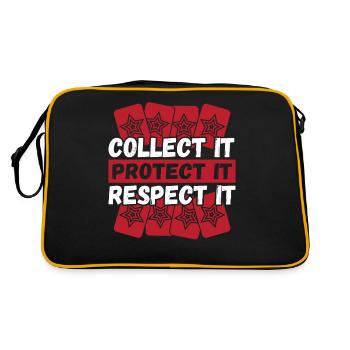Collectez-le Protégez-le Respectez-le Carte à collectionner - Sac Retro - noir/or - Dos