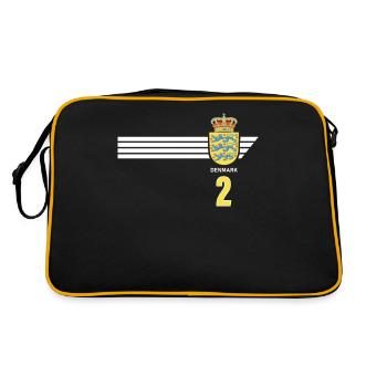 Dänemark Fussball Dänisches Wappen Flagge Dynamit - Retro Tasche - Schwarz/Gold - Hinten