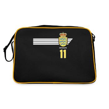 Dänemark Fussball Dänisches Wappen Flagge Dynamit - Retro Tasche - Schwarz/Gold - Hinten