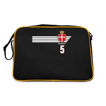 Danemark Football Armoiries danoises Drapeau Dynamite - Sac Retro - noir/or - Dos