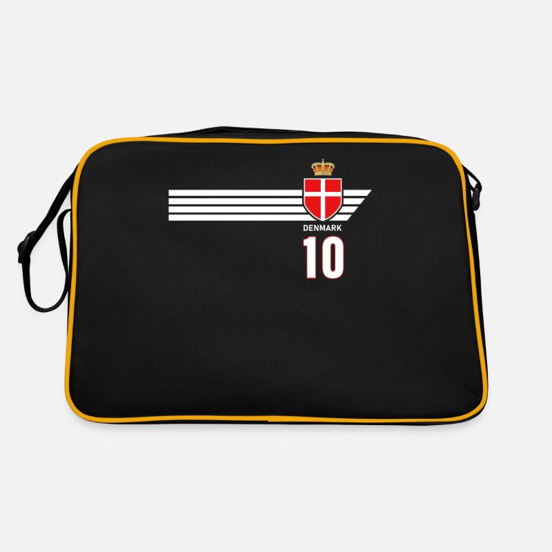 Dänemark Fussball Dänisches Wappen Flagge Dynamit - Retro Tasche - Schwarz/Gold