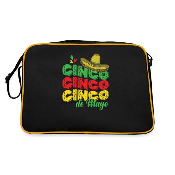 Cinco Cinco Cinco de Mayo Holiday Mexico - Retro Bag - black/gold - Back