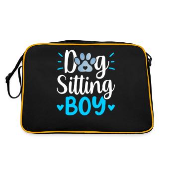 Dog Sitter Jeune Chien Assis Chien Assis Chien - Sac Retro - noir/or - Dos