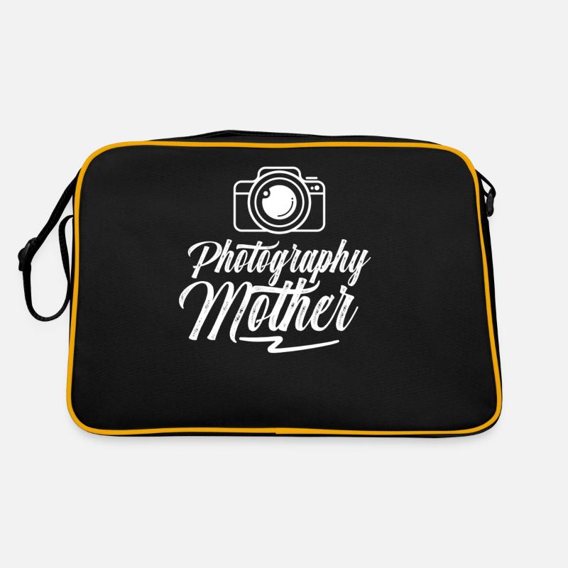 Fotografin Mutter Mama Fotografie Kamera - Retro Tasche - Schwarz/Gold