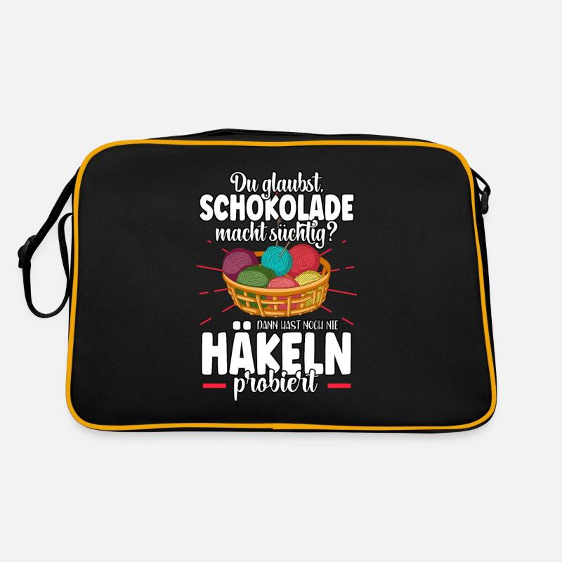 Häkeln - Retro Tasche - Schwarz/Gold