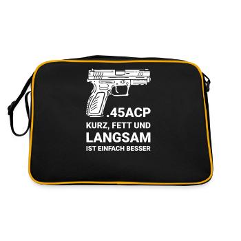 Sportschütze I Schützenverein Schießstand für - Retro Tasche - Schwarz/Gold - Hinten