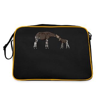 Okapi I girafe de la forêt tropicale pour - Sac Retro - noir/or - Dos