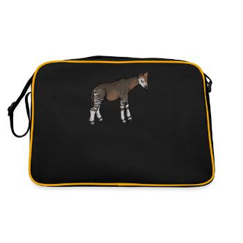 Okapi I girafe de la forêt tropicale pour - Sac Retro - noir/or - Dos