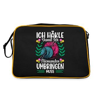 Häkeln - Retro Tasche - Schwarz/Gold - Hinten