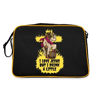 J’aime Jésus mais je bois un petit cadeau de Jésus - Sac Retro - noir/or - Dos