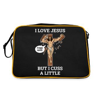 J’aime Jésus mais je mange un petit cadeau de Jésus - Sac Retro - noir/or - Dos