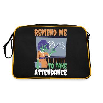 Remind Me To Take Attendance Teacher Gift - Retro Bag - black/gold - Back