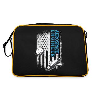Aerospace Engineer Engineering Space Rocket - Retro Tasche - Schwarz/Gold - Hinten