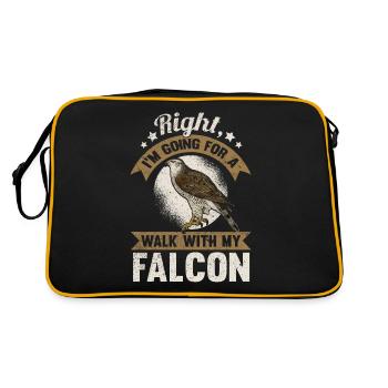 Bird of Prey drôle de fauconnier disant conception de chasse - Sac Retro - noir/or - Dos