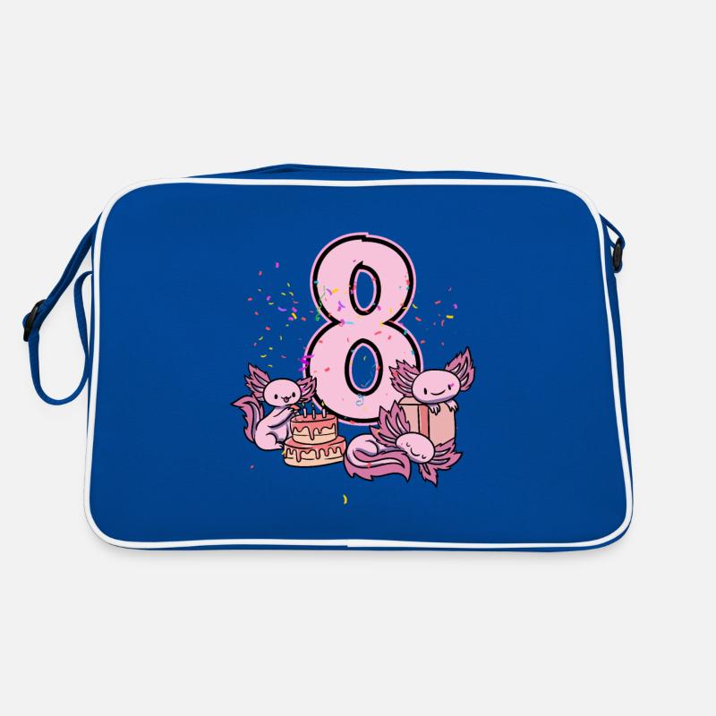 8. Geburtstag Axolotl Retro Tasche