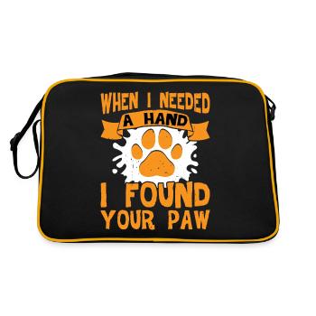 When I Needed A Hand, I Found Your Paw - Retro Tasche - Schwarz/Gold - Hinten