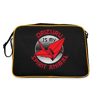 Orizuru Is My Spirit Animal Origami Paper Folding - Retro Bag - black/gold - Back