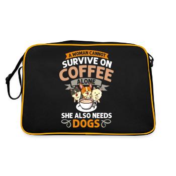 Cafetière Chien Machine Puppy Cup Grains - Sac Retro - noir/or - Dos