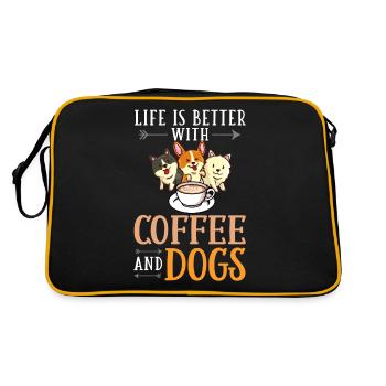 Cafetière Chien Machine Puppy Cup Grains - Sac Retro - noir/or - Dos