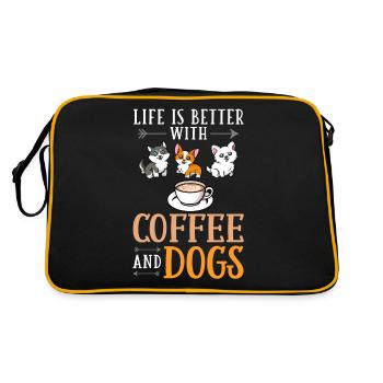 Cafetière Chien Machine Puppy Cup Grains - Sac Retro - noir/or - Dos