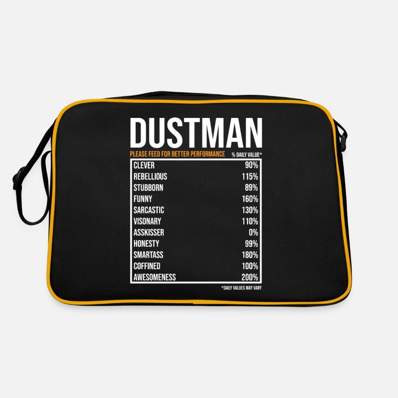 Müllmann Beruf Müllabfuhr Müllwerker - Retro Tasche - Schwarz/Gold