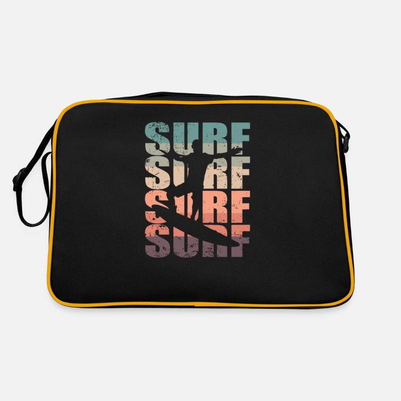 Surf Surf Surf Surf Surfboard - Sac Retro - noir/or
