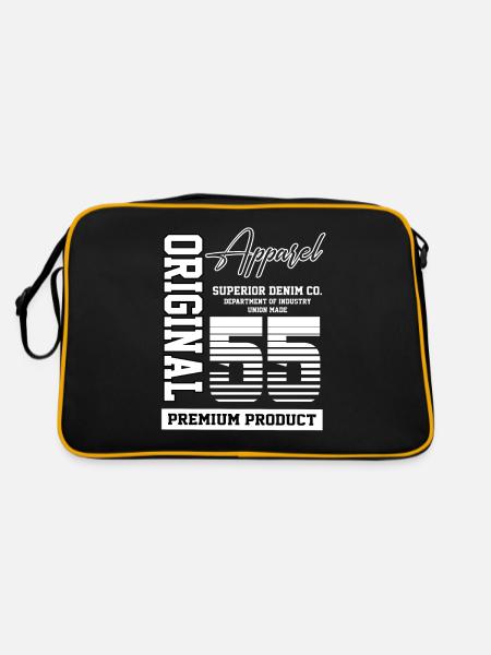 1955 Jahrgang Geburtstag Vintage Geschenk Retro - Retro Tasche - Schwarz/Gold - Hinten