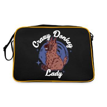 Crazy Donkey Lady Donkey Cadeau - Sac Retro - noir/or - Dos