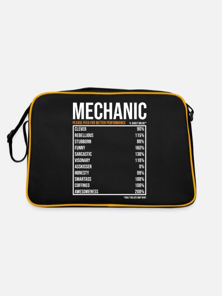 Mechanic Daily Funny Mechanic - Retro Bag - black/gold - Back