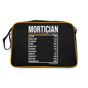 Bestatter Totengräber Leichenbestatter Beruf - Retro Tasche - Schwarz/Gold - Hinten