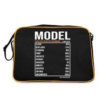 Model Job Spruch - Retro Tasche - Schwarz/Gold - Hinten