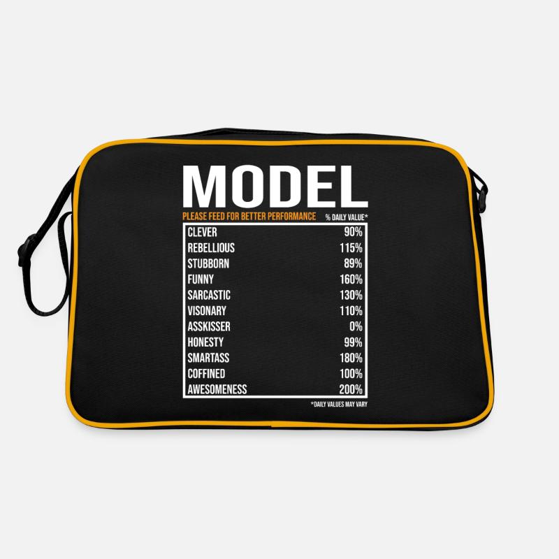 Model Job Spruch - Retro Tasche - Schwarz/Gold