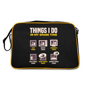 Funny Chess Player Chess Player Gift - Retro Bag - black/gold - Back